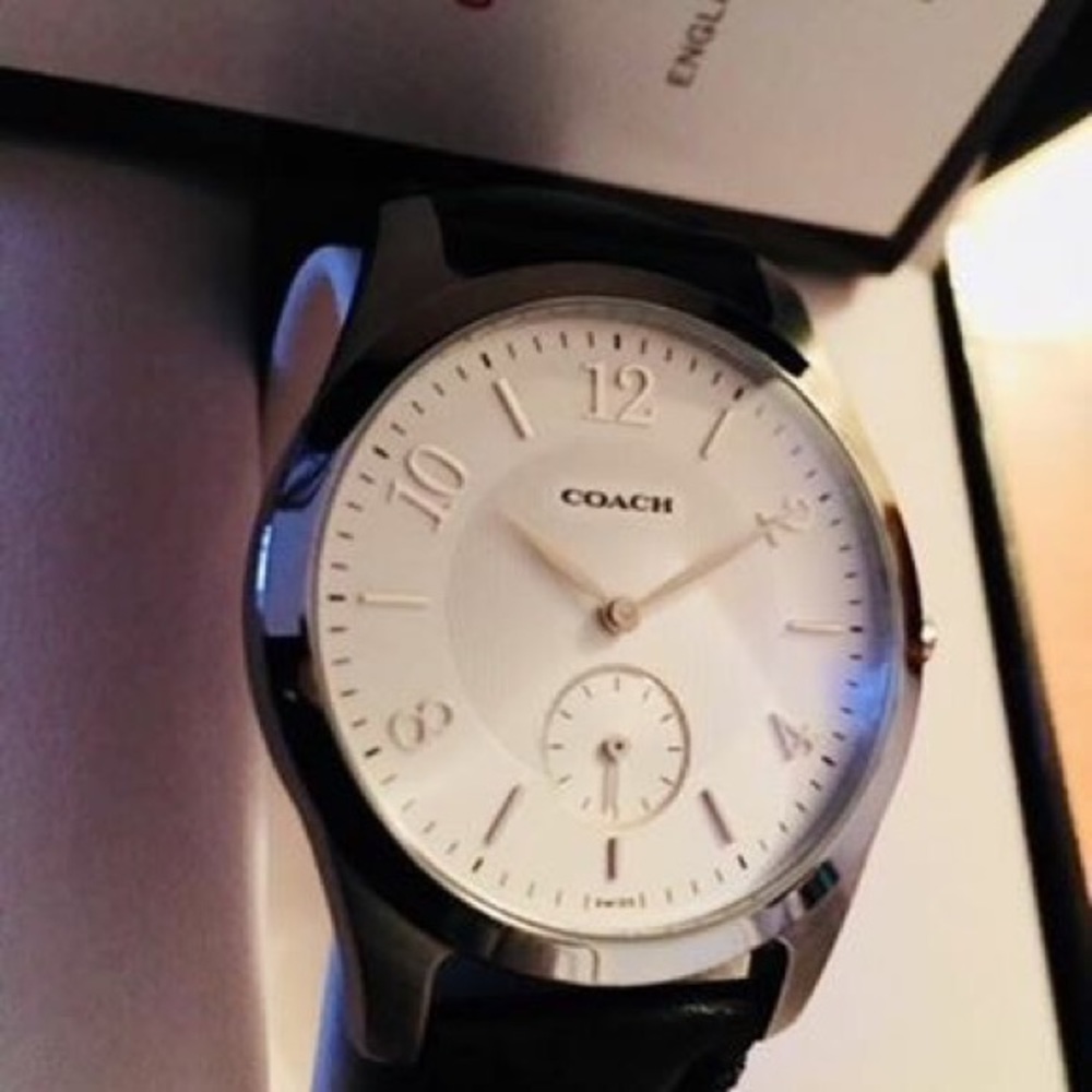 Coach unisex silver dial watch